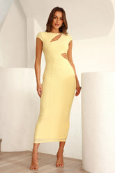 Indoor Outdoors Maxi Dress Yellow